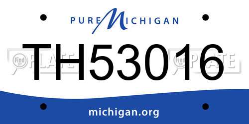 TH53016 Michigan License Plate