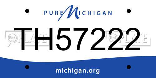TH57222 Michigan License Plate