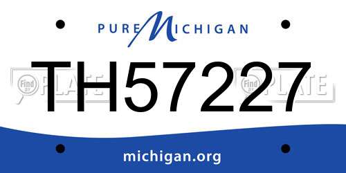 TH57227 Michigan License Plate