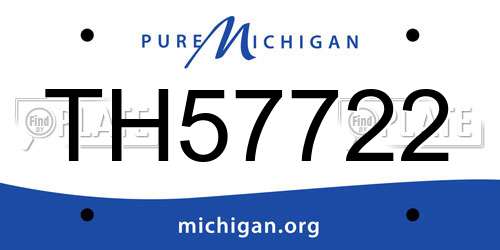TH57722 Michigan License Plate