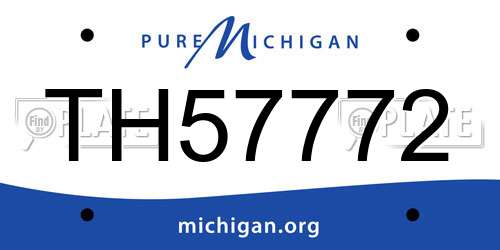 TH57772 Michigan License Plate