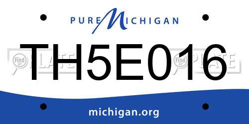 TH5E016 Michigan License Plate