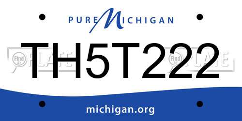 TH5T222 Michigan License Plate