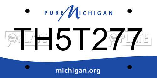 TH5T277 Michigan License Plate