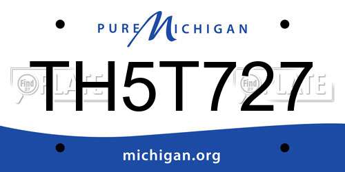 TH5T727 Michigan License Plate