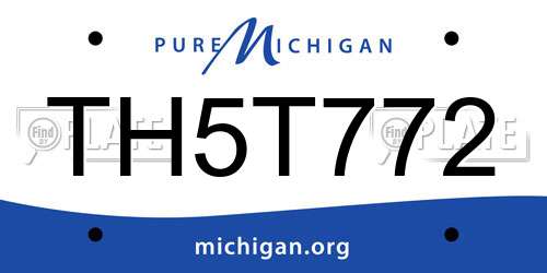 TH5T772 Michigan License Plate