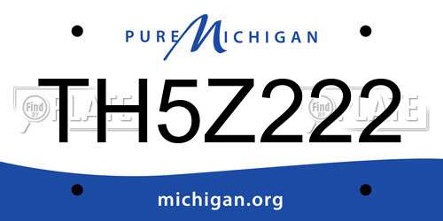 TH5Z222 Michigan License Plate