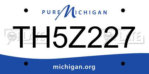 TH5Z227 Michigan License Plate