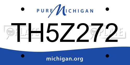 TH5Z272 Michigan License Plate