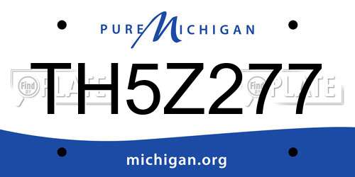 TH5Z277 Michigan License Plate