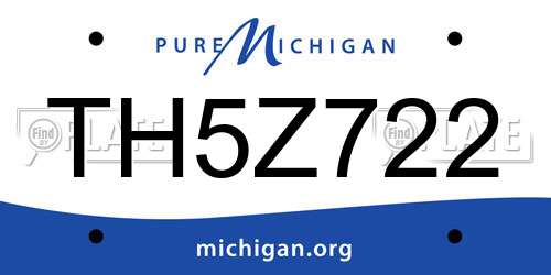 TH5Z722 Michigan License Plate