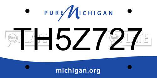 TH5Z727 Michigan License Plate