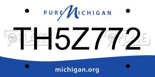 TH5Z772 Michigan License Plate