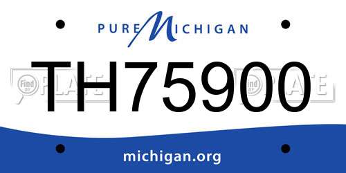 TH75900 Michigan License Plate