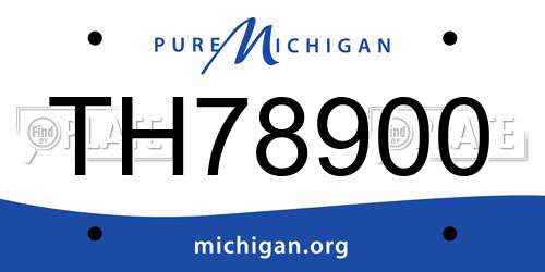 TH78900 Michigan License Plate