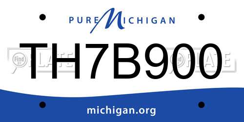 TH7B900 Michigan License Plate