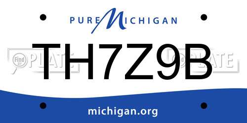 TH7Z9B Michigan License Plate
