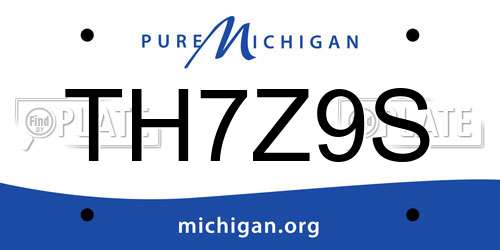 TH7Z9S Michigan License Plate