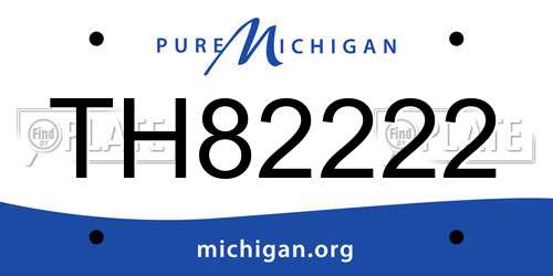 TH82222 Michigan License Plate