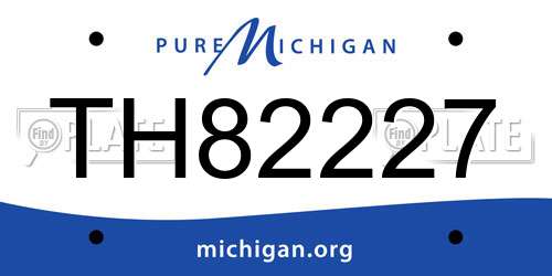 TH82227 Michigan License Plate