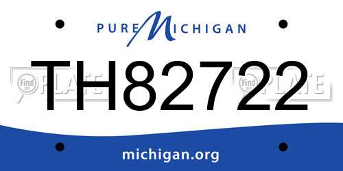 TH82722 Michigan License Plate