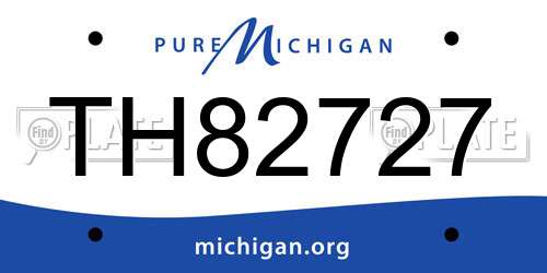 TH82727 Michigan License Plate