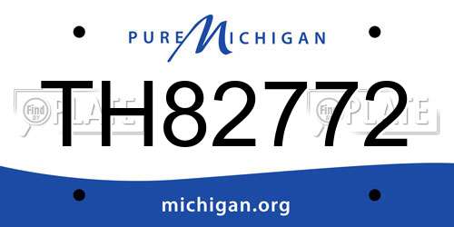 TH82772 Michigan License Plate
