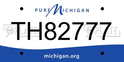 TH82777 Michigan License Plate
