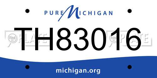 TH83016 Michigan License Plate