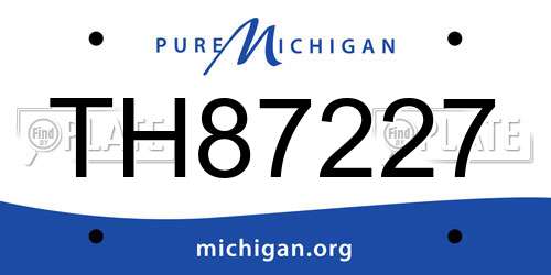 TH87227 Michigan License Plate