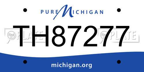TH87277 Michigan License Plate