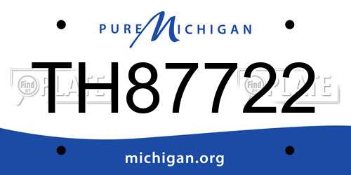 TH87722 Michigan License Plate