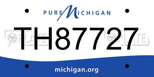 TH87727 Michigan License Plate