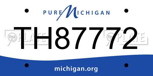 TH87772 Michigan License Plate