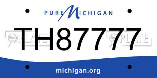 TH87777 Michigan License Plate