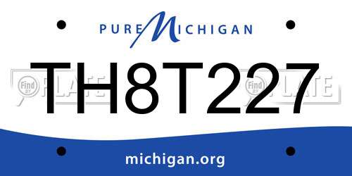 TH8T227 Michigan License Plate