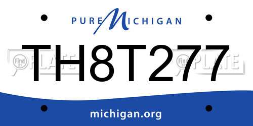 TH8T277 Michigan License Plate