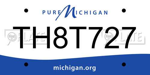 TH8T727 Michigan License Plate
