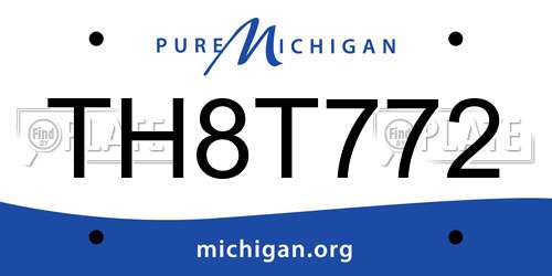 TH8T772 Michigan License Plate