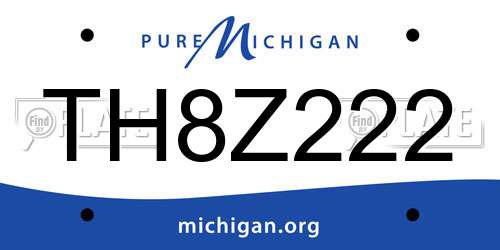 TH8Z222 Michigan License Plate