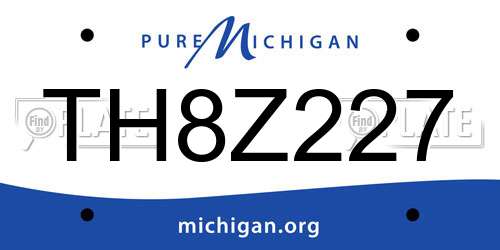TH8Z227 Michigan License Plate