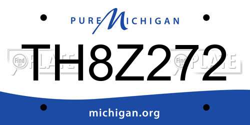 TH8Z272 Michigan License Plate