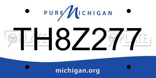 TH8Z277 Michigan License Plate