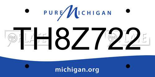 TH8Z722 Michigan License Plate