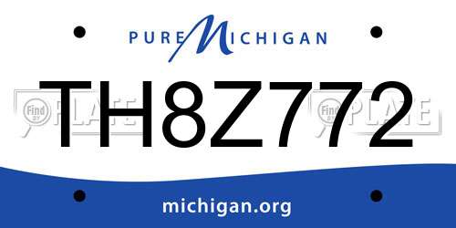 TH8Z772 Michigan License Plate