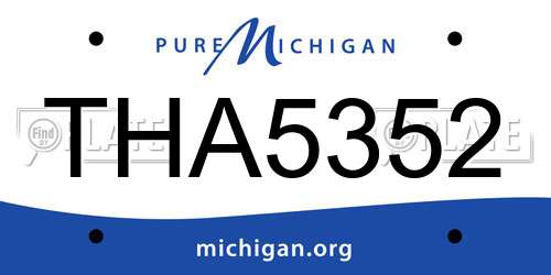 THA5352 Michigan License Plate