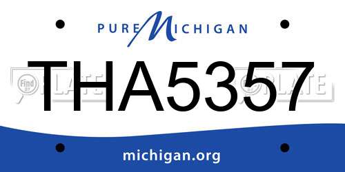 THA5357 Michigan License Plate