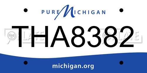 THA8382 Michigan License Plate