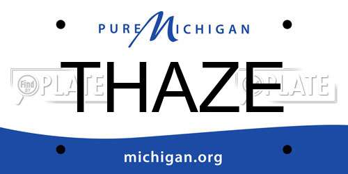 THAZE Michigan License Plate