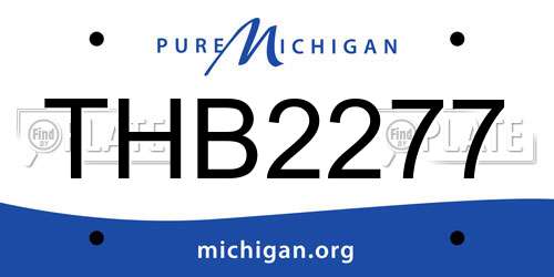 THB2277 Michigan License Plate